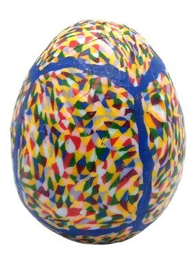 Pop Art Confetti Candle Egg Shaped Unused Multicolors